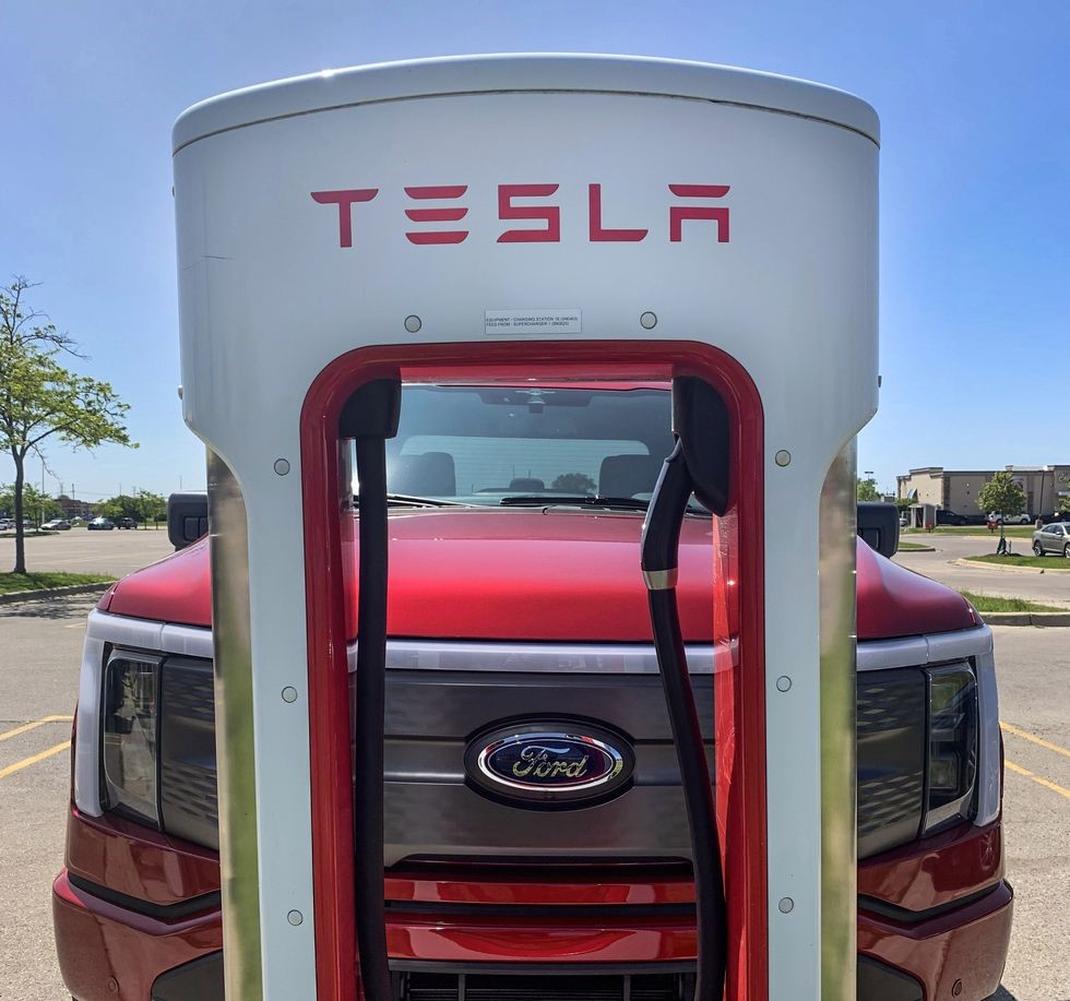 Tesla Electric Vehicles Battery Supercharging point.